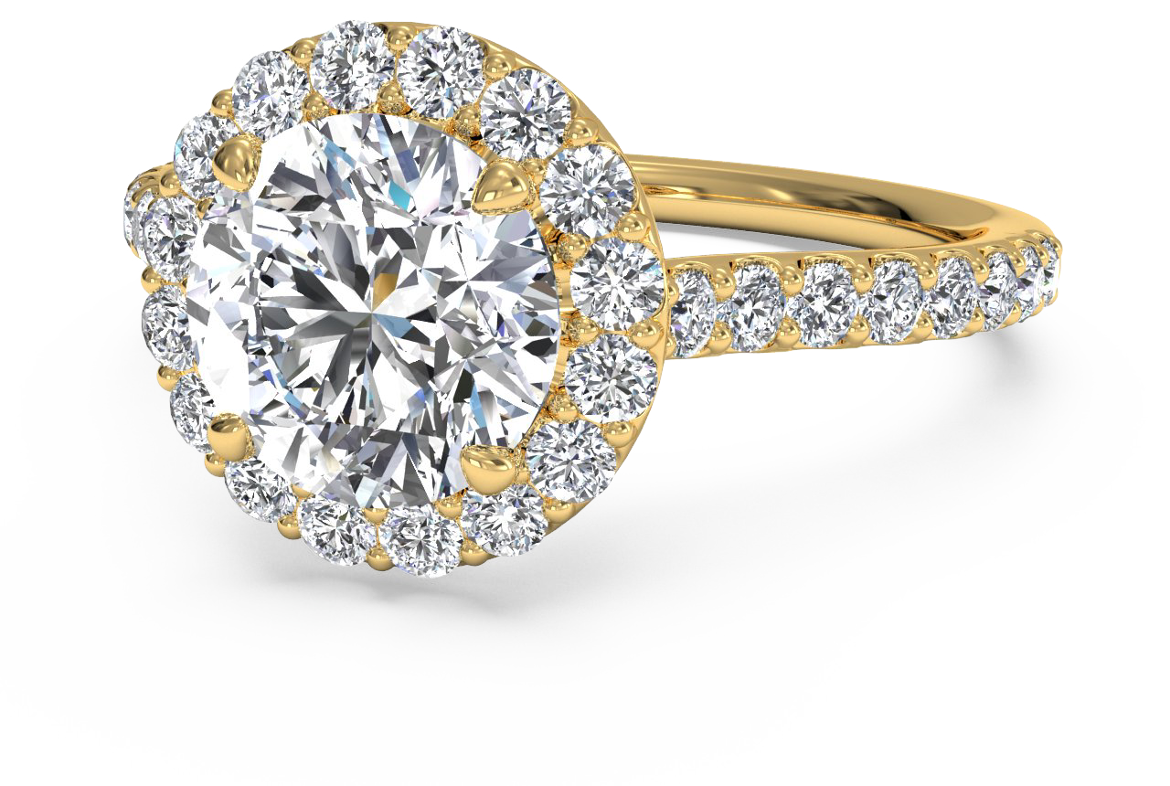 Leah Round Cut Lab Grown Diamond 18Kt Yellow Gold Engagement Ring - View 5