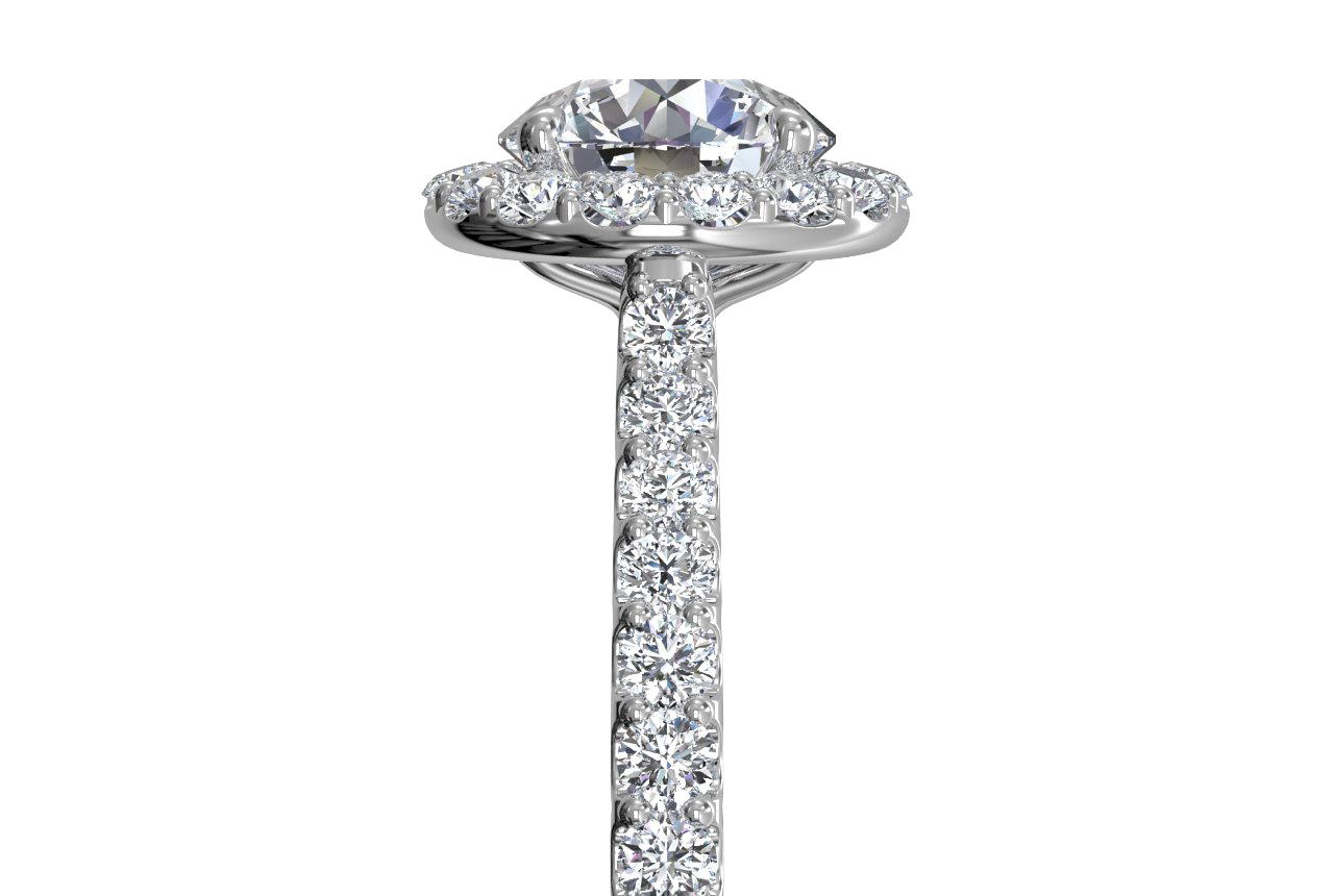 Leah Round Cut Lab Grown Diamond Platinum Engagement Ring - View 2