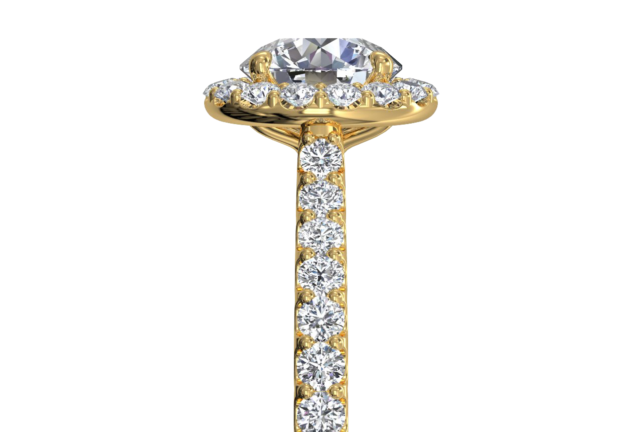 Leah Round Cut Lab Grown Diamond 18Kt Yellow Gold Engagement Ring - View 2