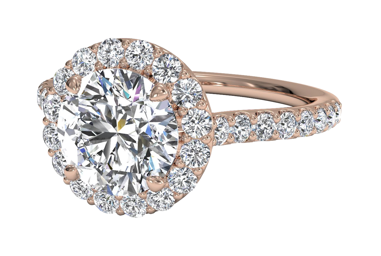 Leah Round Cut Lab Grown Diamond 18Kt Rose Gold Engagement Ring - View 5