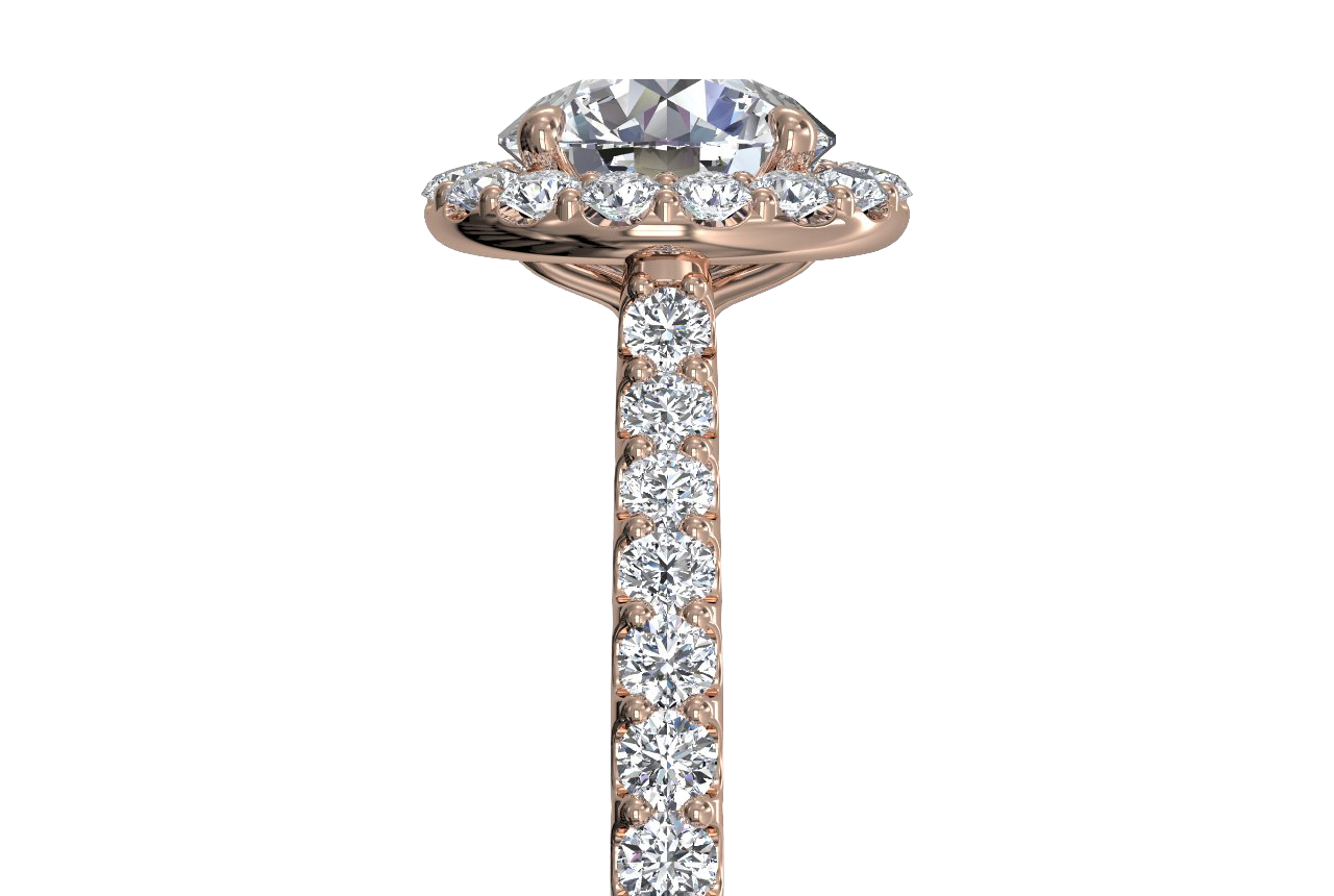 Leah Round Cut Lab Grown Diamond 18Kt Rose Gold Engagement Ring - View 2