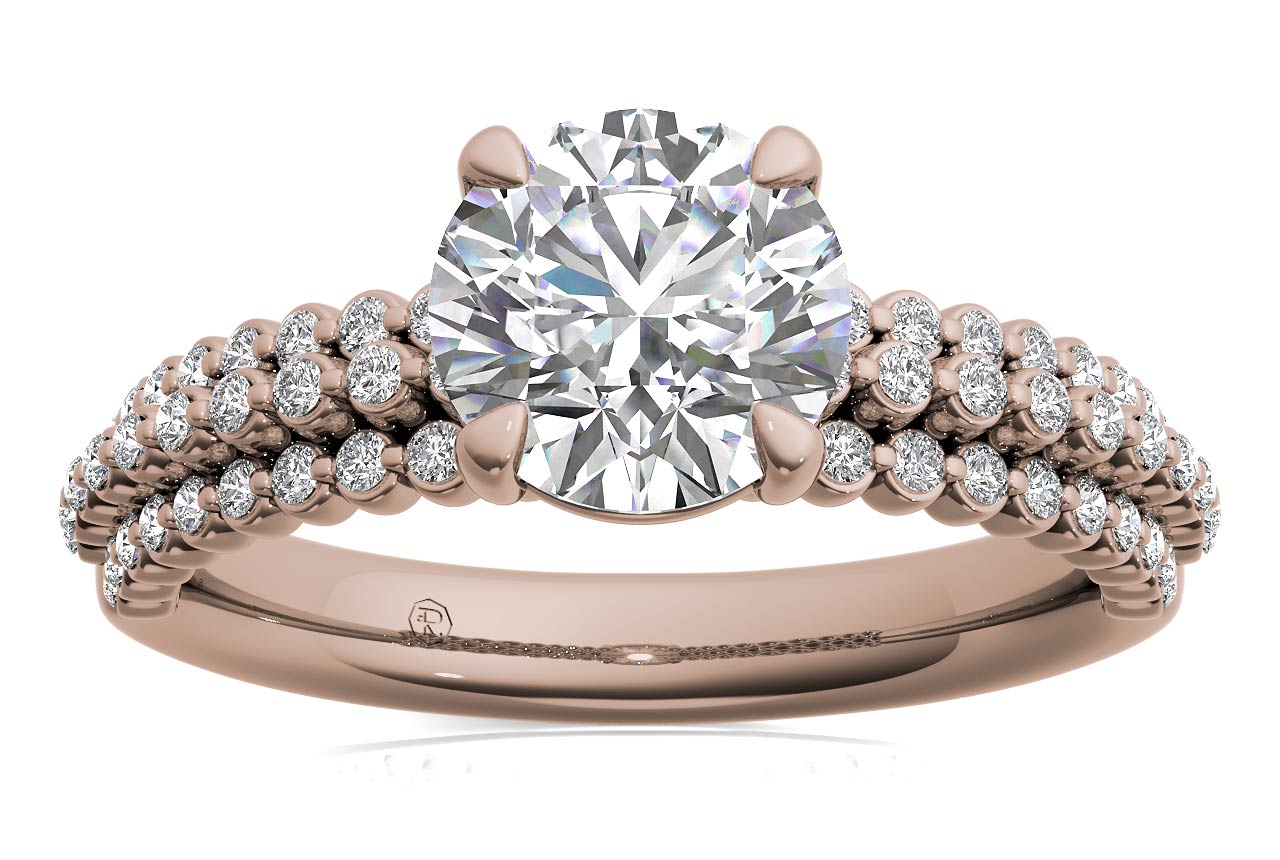 Hailey Round Cut Lab Grown Diamond 18Kt Rose Gold Engagement Ring - View 3