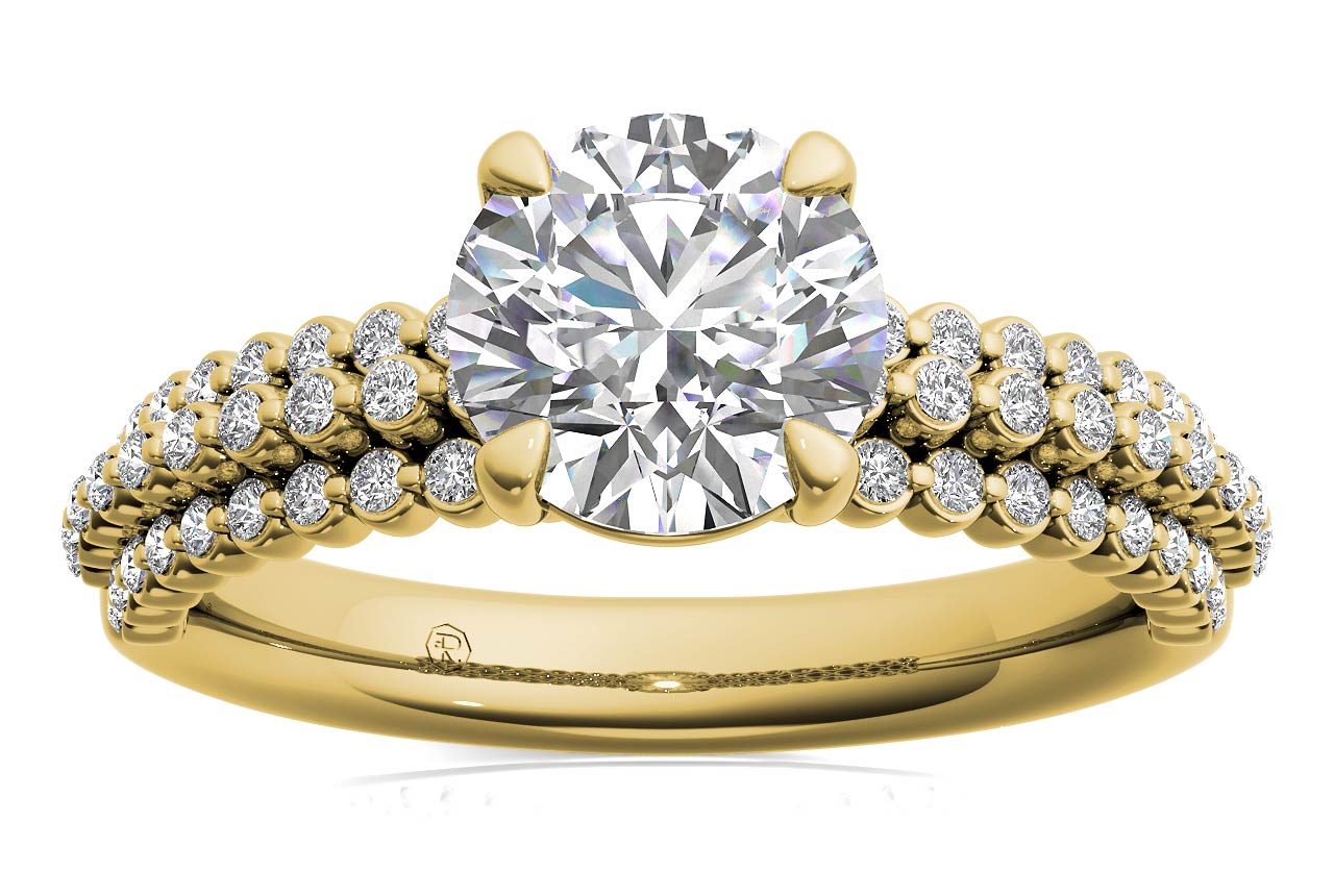 Hailey Round Cut Lab Grown Diamond 18Kt Yellow Gold Engagement Ring - View 3