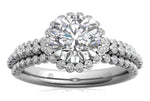 Jocelyn Round Cut Lab Grown Diamond 14Kt White Gold Engagement Ring - View 3