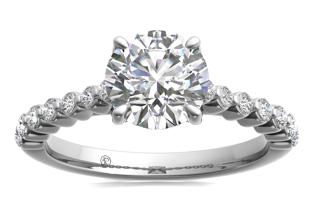 Dana Round Cut Lab Grown Diamond 18Kt White Gold Engagement Ring - View 3