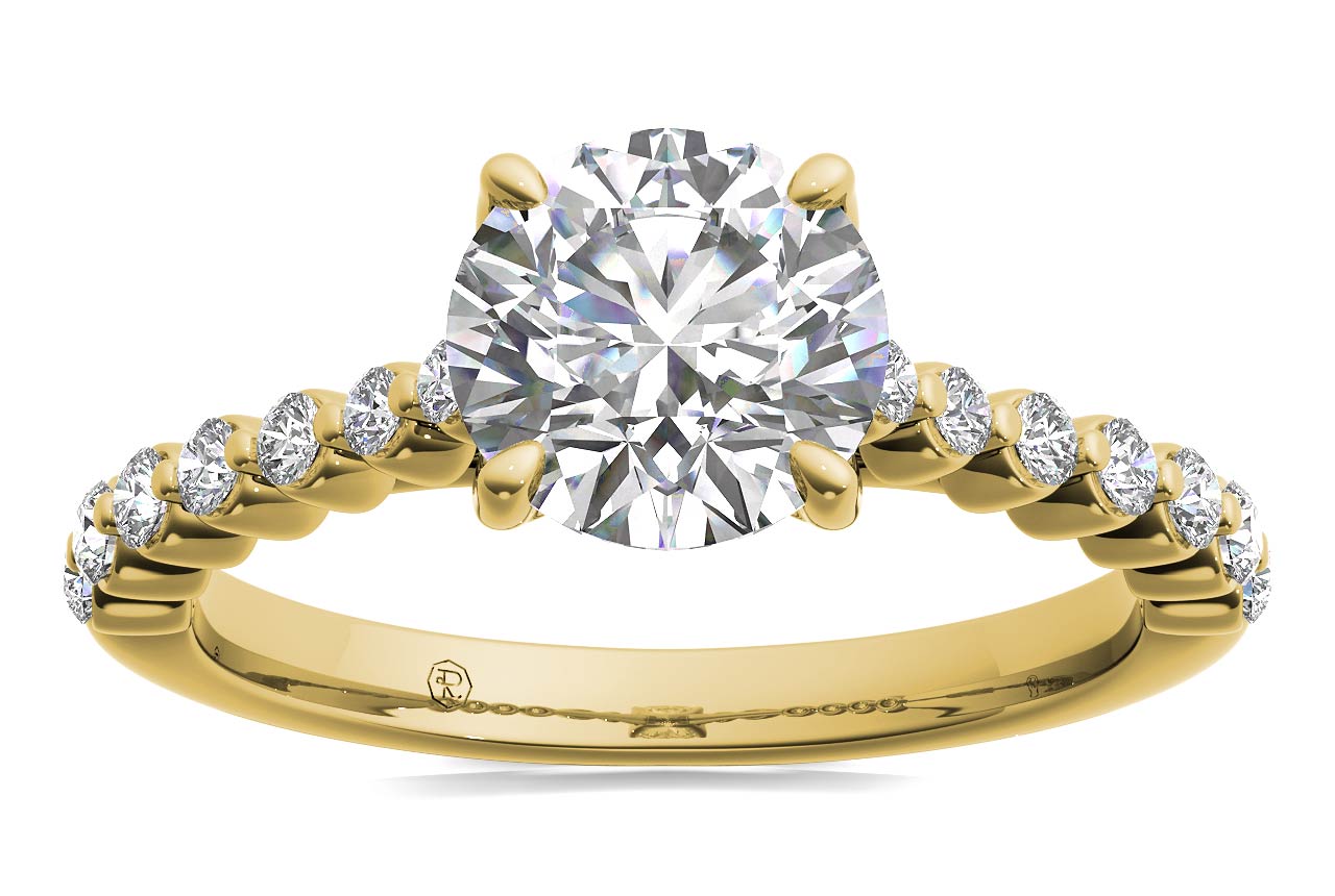 Dana Round Cut Lab Grown Diamond 18Kt Yellow Gold Engagement Ring - View 3