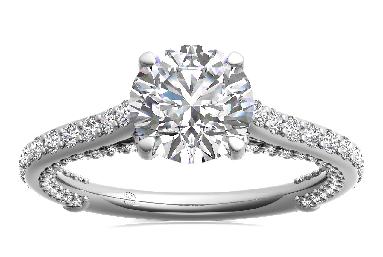 Lindsay Round Cut Lab Grown Diamond Platinum Engagement Ring - View 3