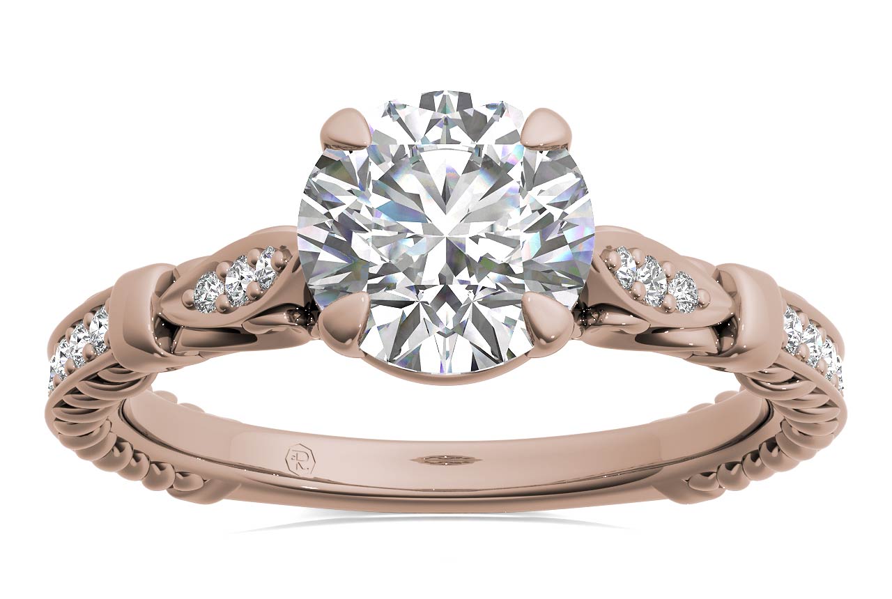 Gabriela Round Cut Lab Grown Diamond 18Kt Rose Gold Engagement Ring - View 3