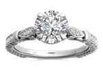 Gabriela Round Cut Lab Grown Diamond 18Kt White Gold Engagement Ring - View 3