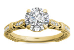 Gabriela Round Cut Lab Grown Diamond 18Kt Yellow Gold Engagement Ring - View 3