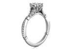 Geraldine Round Cut Lab Grown Diamond 14Kt White Gold Engagement Ring - View 2
