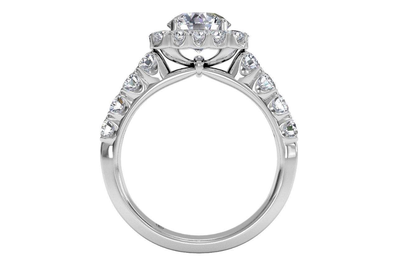 Lydia Round Cut Lab Grown Diamond 14Kt White Gold Engagement Ring - View 2