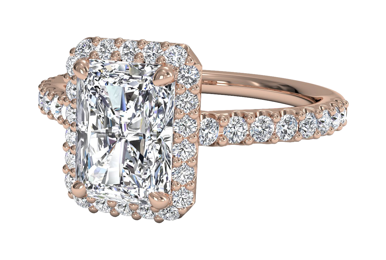 Leah Radiant Cut Lab Grown Diamond 18Kt Rose Gold Engagement Ring - View 5
