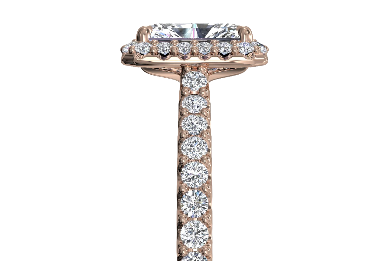 Leah Radiant Cut Lab Grown Diamond 18Kt Rose Gold Engagement Ring - View 2