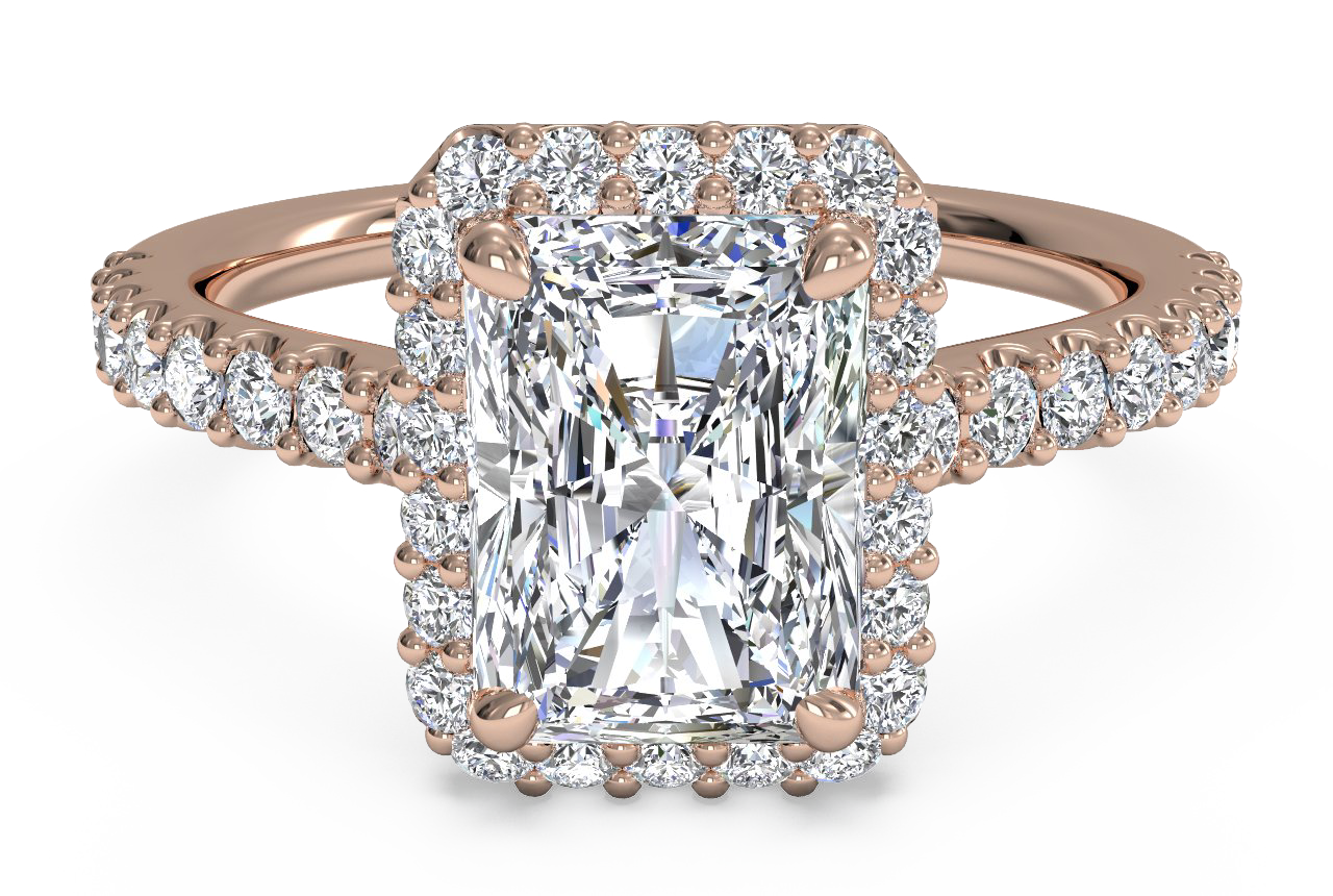 Leah Radiant Cut Lab Grown Diamond 18Kt Rose Gold Engagement Ring