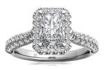 Lucy Radiant Cut Lab Grown Diamond Platinum Engagement Ring - View 3