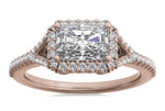 Kate Radiant Cut Lab Grown Diamond 18Kt Rose Gold Engagement Ring - View 3