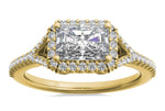 Kate Radiant Cut Lab Grown Diamond 18Kt Yellow Gold Engagement Ring - View 3