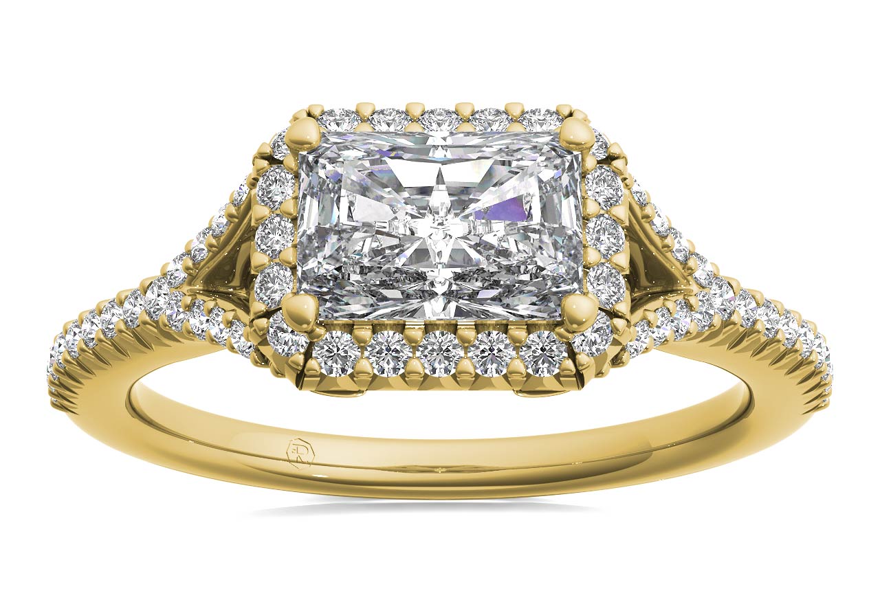 Kate Radiant Cut Lab Grown Diamond 18Kt Yellow Gold Engagement Ring - View 3