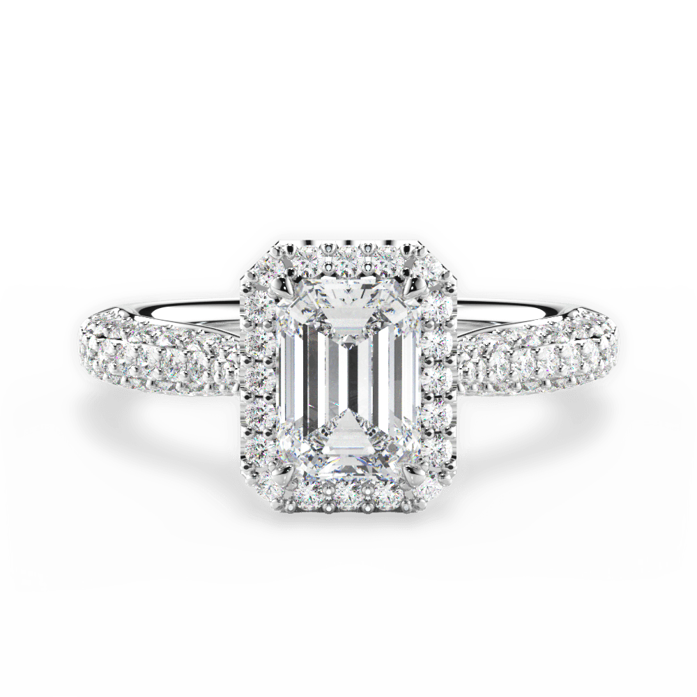 Lucy Emerald Cut Lab Grown Diamond Platinum Engagement Ring
