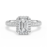 Lucy Emerald Cut Lab Grown Diamond 14Kt White Gold Engagement Ring