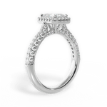 Lucy Emerald Cut Lab Grown Diamond Platinum Engagement Ring - View 2