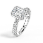 Lucy Emerald Cut Lab Grown Diamond 18Kt White Gold Engagement Ring - View 4