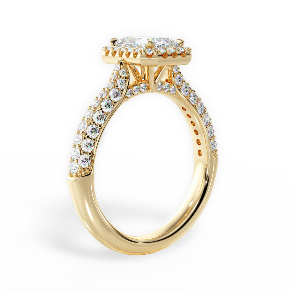 Lucy Emerald Cut Lab Grown Diamond 18Kt Yellow Gold Engagement Ring - View 2