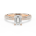 Kira Emerald Cut Lab Grown Diamond 18Kt Rose Gold Engagement Ring
