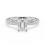 Kira Emerald Cut Lab Grown Diamond Platinum Engagement Ring
