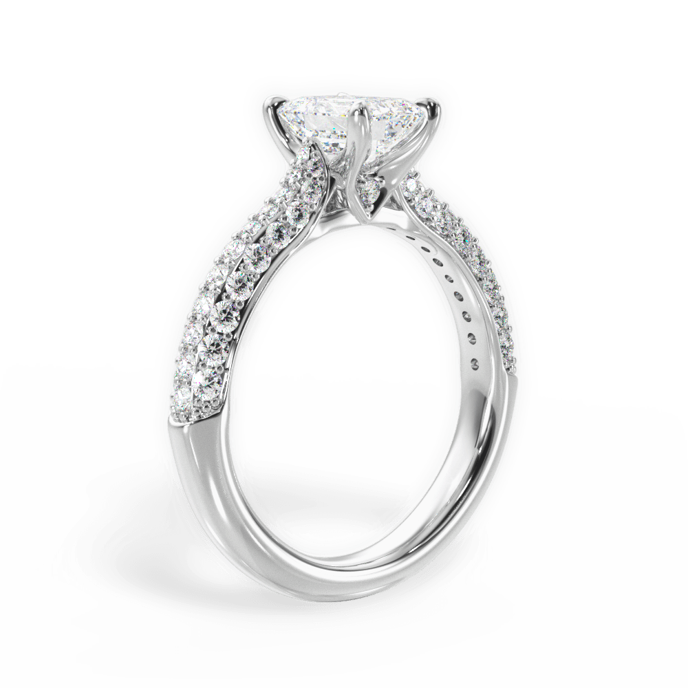 Kira Emerald Cut Lab Grown Diamond Platinum Engagement Ring - View 3