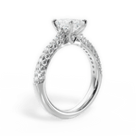 Kira Emerald Cut Lab Grown Diamond 18Kt White Gold Engagement Ring - View 3