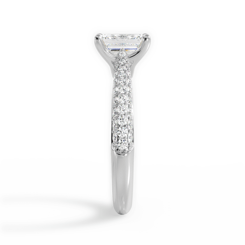 Kira Emerald Cut Lab Grown Diamond 18Kt White Gold Engagement Ring - View 4