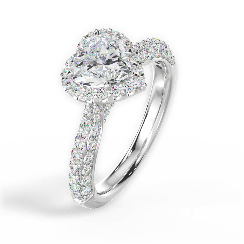 Lucy Heart Cut Lab Grown Diamond Platinum Engagement Ring - View 4