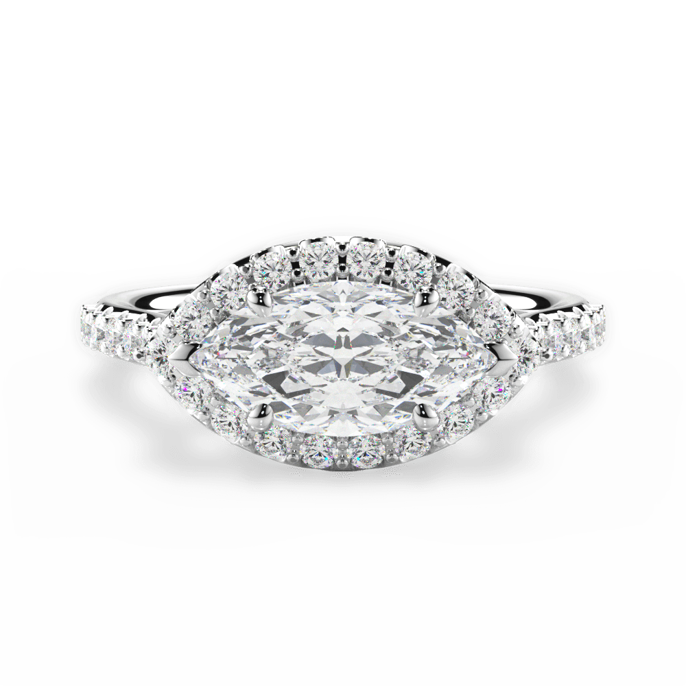 Hannah Marquise Cut Lab Grown Diamond 18Kt White Gold Engagement Ring