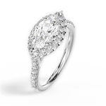 Hannah Marquise Cut Lab Grown Diamond 14Kt White Gold Engagement Ring - View 3