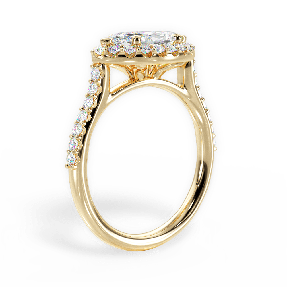 Hannah Marquise Cut Lab Grown Diamond 18Kt Yellow Gold Engagement Ring - View 3