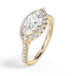 Hannah Marquise Cut Lab Grown Diamond 18Kt Yellow Gold Engagement Ring - View 2