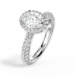 Lucy Oval Cut Lab Grown Diamond 18Kt White Gold Engagement Ring - View 3