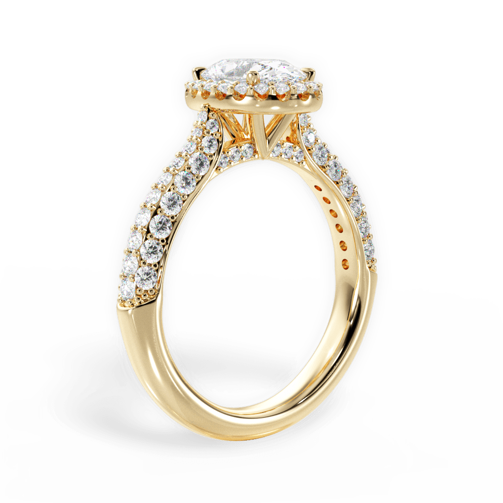 Lucy Oval Cut Lab Grown Diamond 18Kt Yellow Gold Engagement Ring - View 2