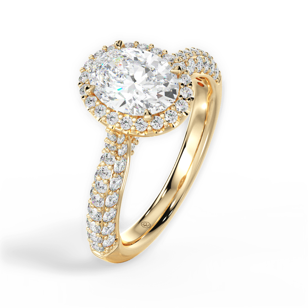 Lucy Oval Cut Lab Grown Diamond 18Kt Yellow Gold Engagement Ring - View 4
