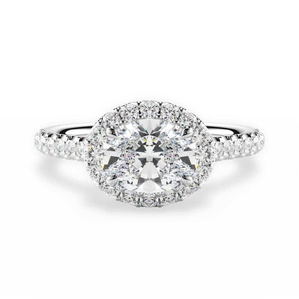 Hannah Oval Cut Lab Grown Diamond Platinum Engagement Ring