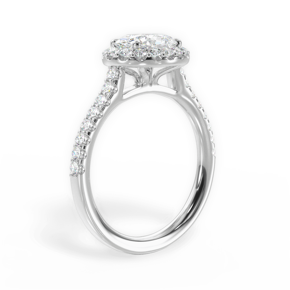 Hannah Oval Cut Lab Grown Diamond 14Kt White Gold Engagement Ring - View 4