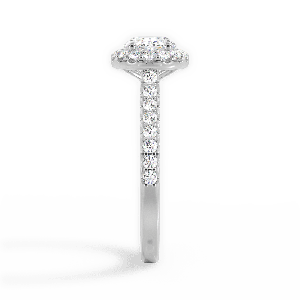 Hannah Oval Cut Lab Grown Diamond 18Kt White Gold Engagement Ring - View 3