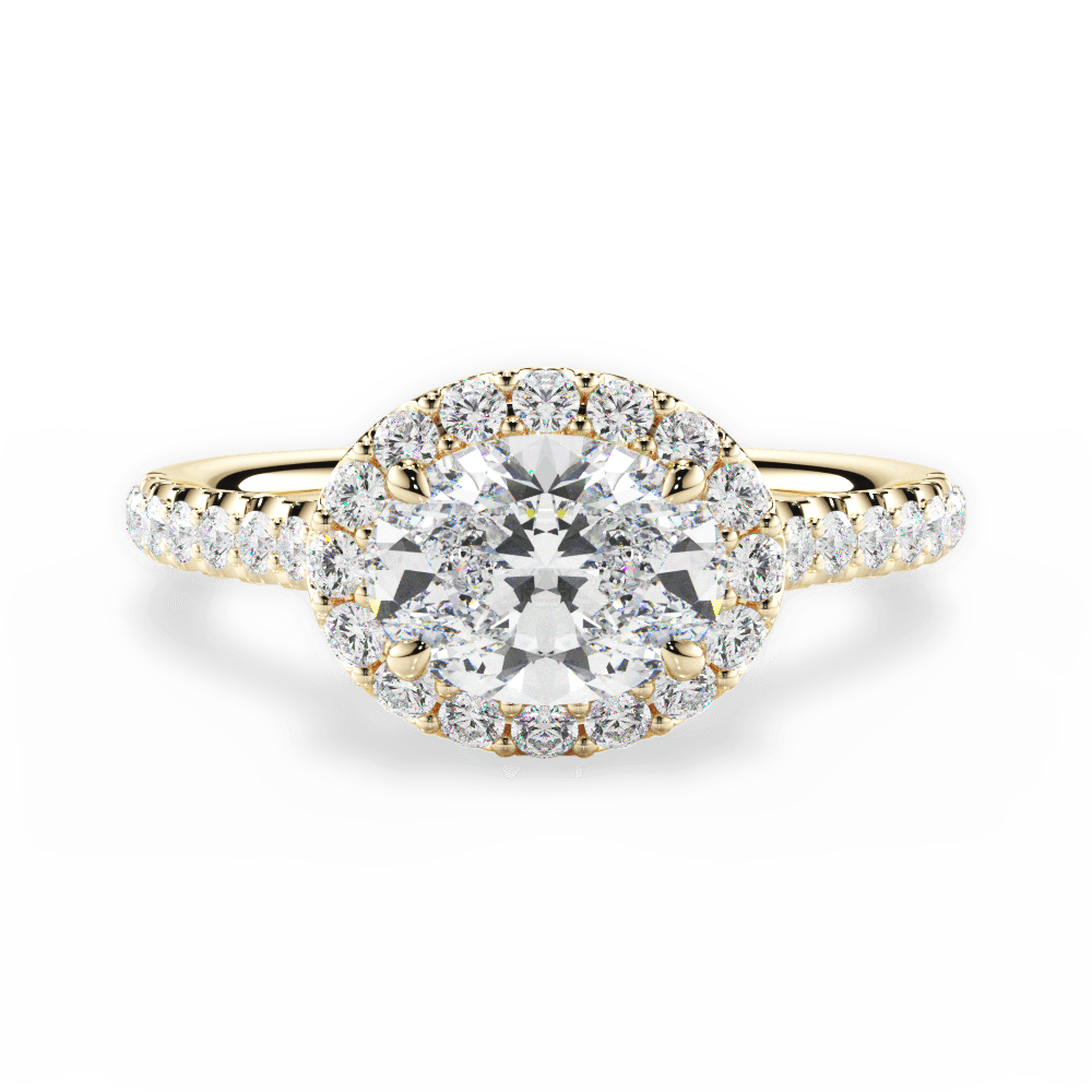 Hannah Oval Cut Lab Grown Diamond 18Kt Yellow Gold Engagement Ring