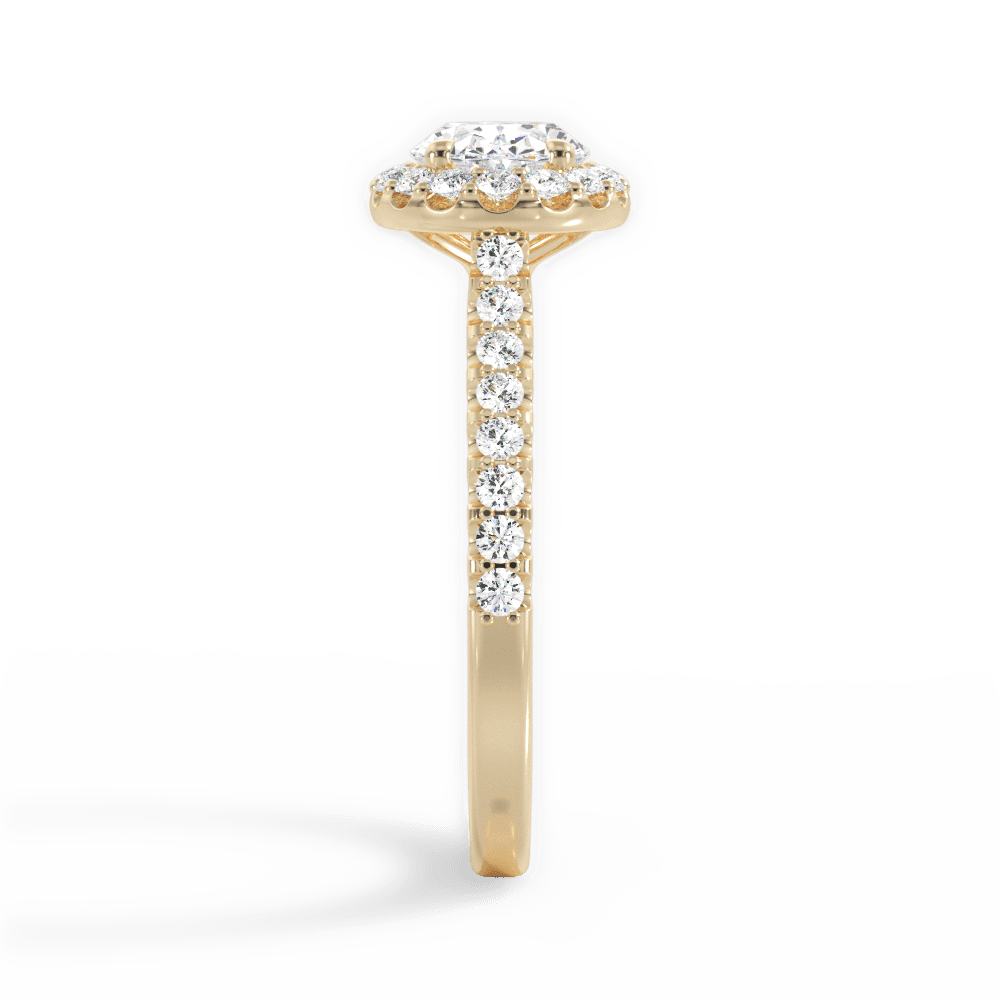 Hannah Oval Cut Lab Grown Diamond 18Kt Yellow Gold Engagement Ring - View 2