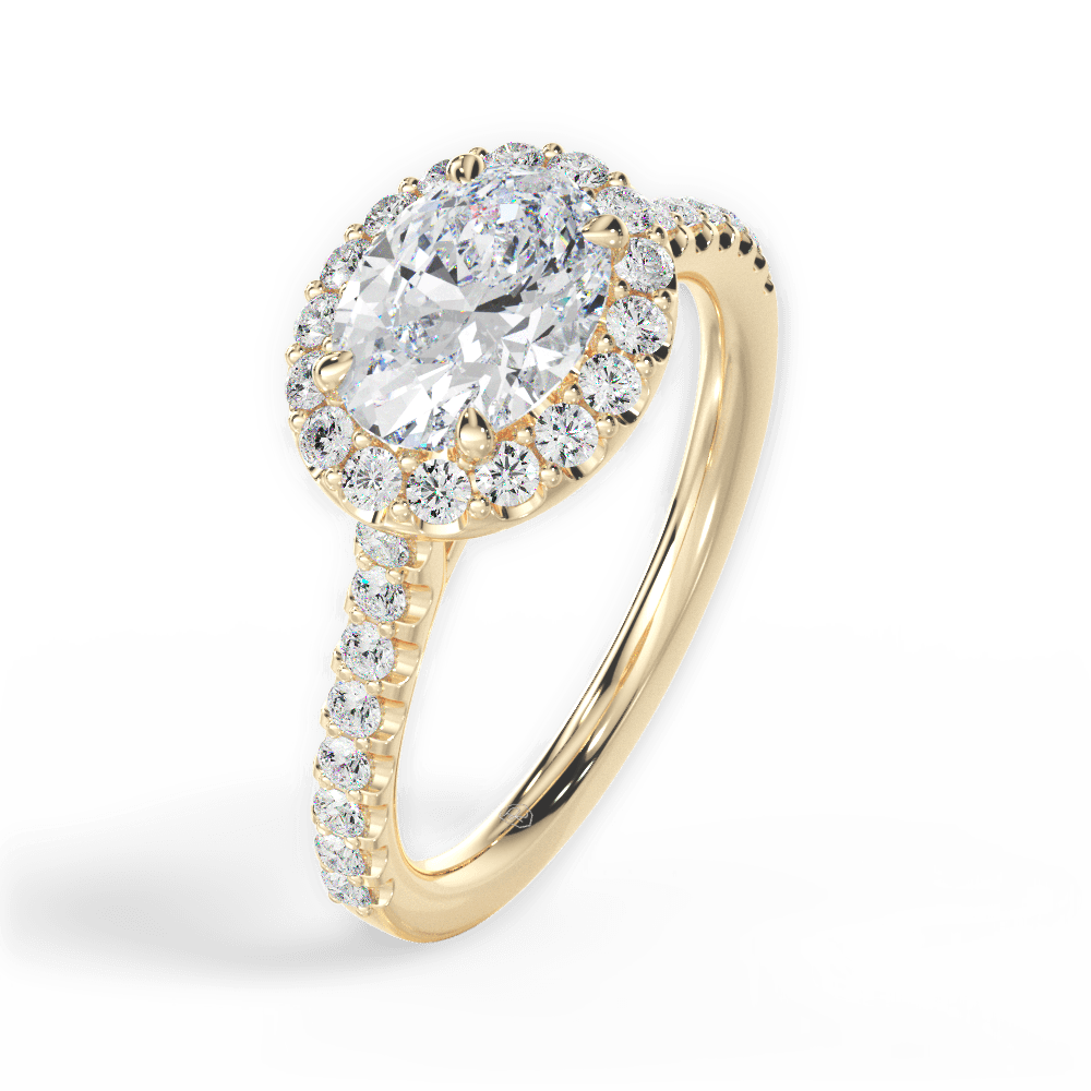 Hannah Oval Cut Lab Grown Diamond 18Kt Yellow Gold Engagement Ring - View 3