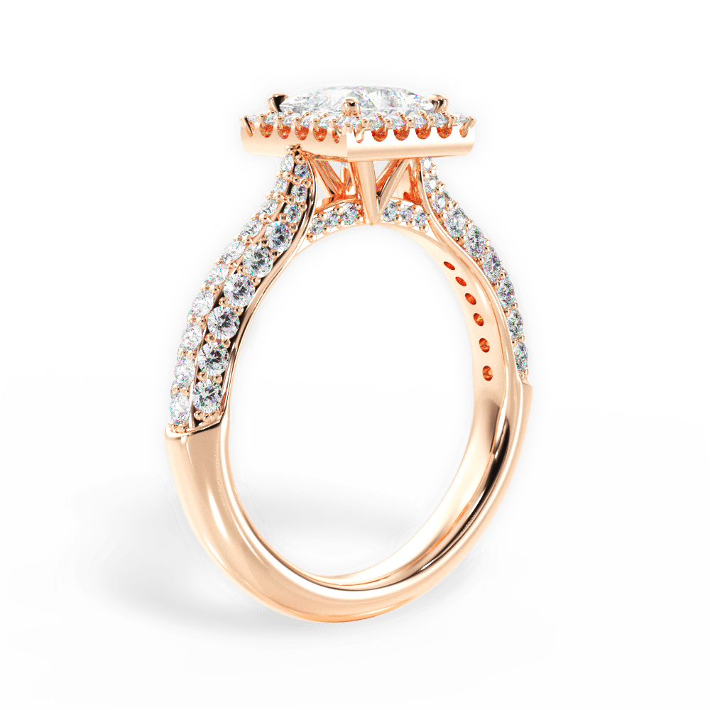 Lucy Princess Cut Lab Grown Diamond 18Kt Rose Gold Engagement Ring - View 3