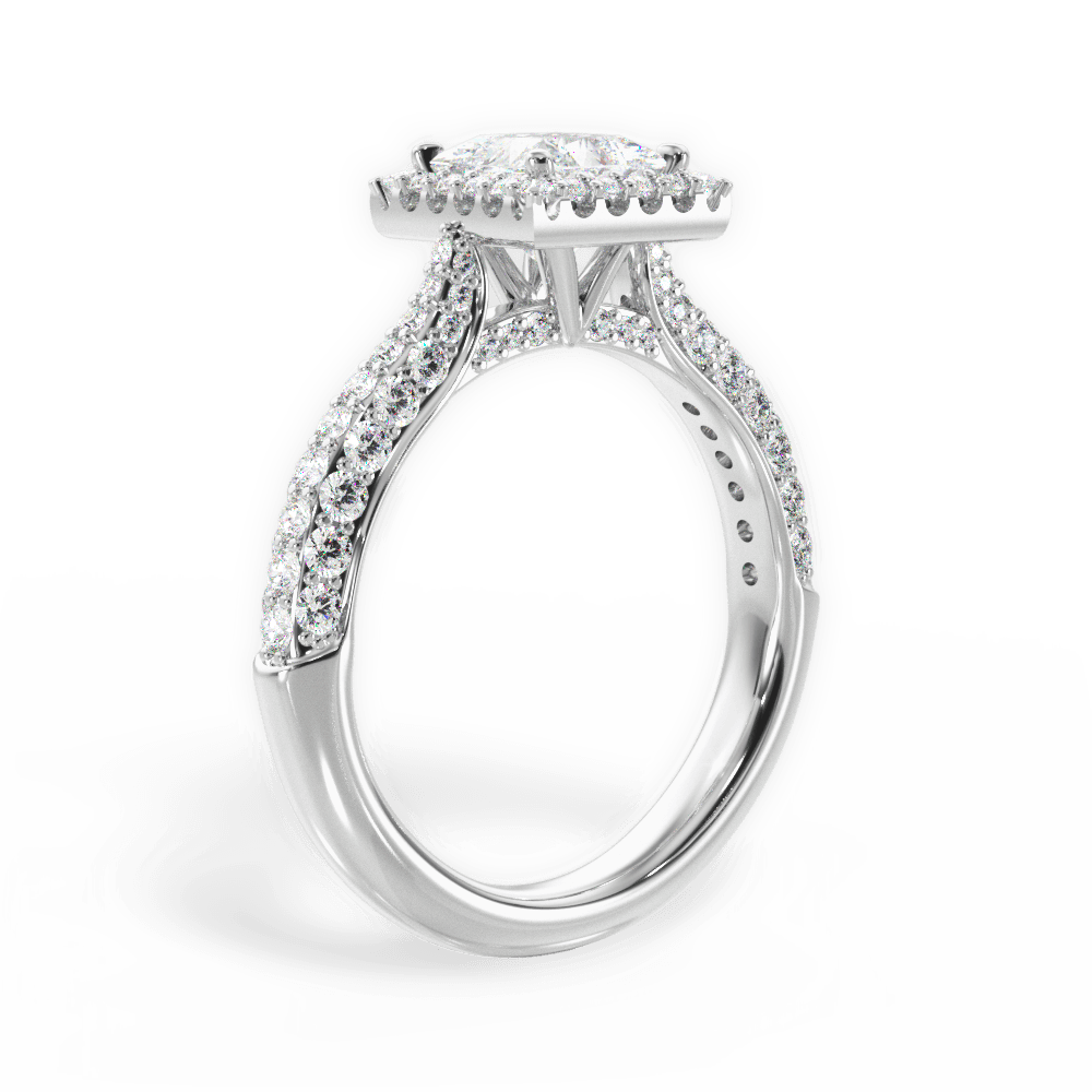 Lucy Princess Cut Lab Grown Diamond 18Kt White Gold Engagement Ring - View 3