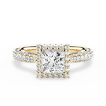 Lucy Princess Cut Lab Grown Diamond 18Kt Yellow Gold Engagement Ring